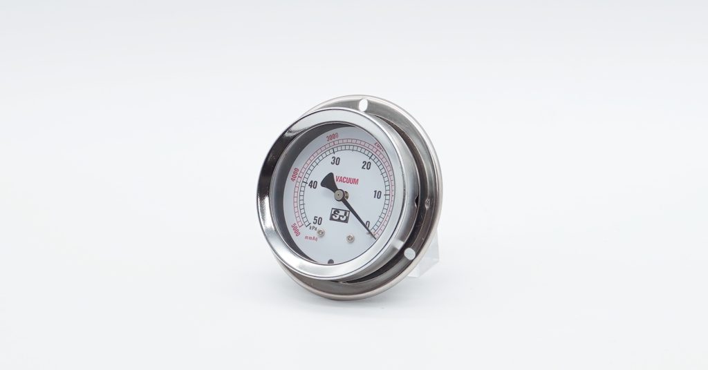 Capsule vacuum gauge with flange