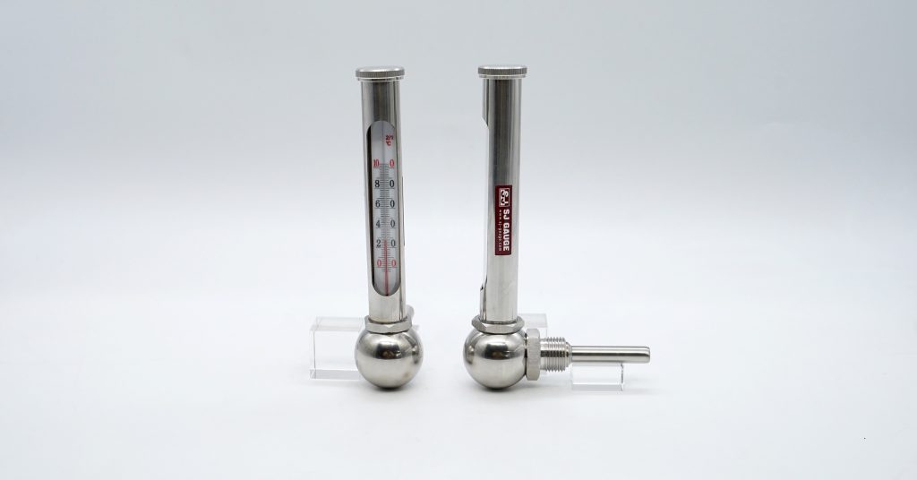 90 degree angle industrial thermometer