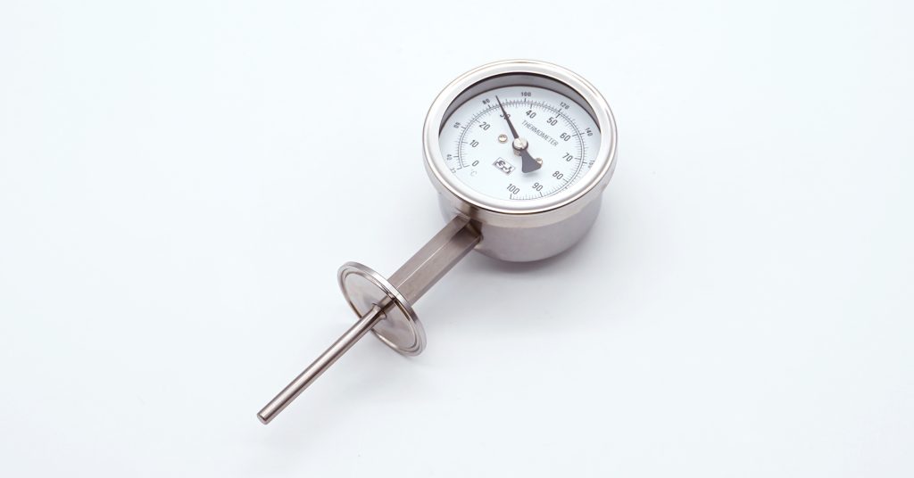 Bimetallic thermometer with Tri-Clamp