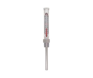 Glass Tube Thermometer with Metal Housing