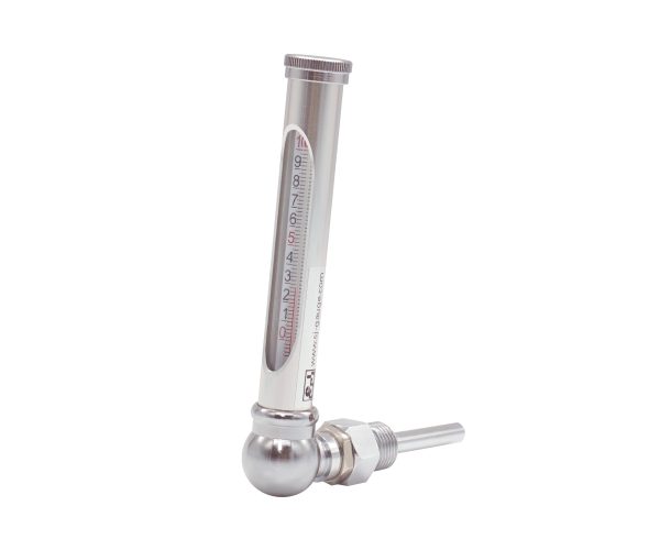 Glass Tube Thermometer with Metal Housing