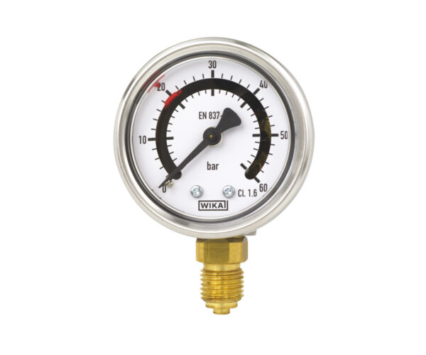 Bourdon tube pressure gauge with switch contacts Stainless steel case