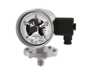 Diaphragm pressure gauge with switch contacts